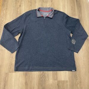 Eddie Bauer  Men's Navy Blue Quarter-Zip light weight casual sweater NWT 2XL